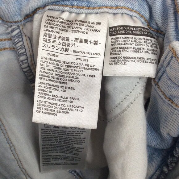 Levis 711 Skinny Distressed Jeans Womens Size 27 Light Wash Denim - Picture 10 of 10